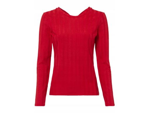 B.P.C czerwona bluzka z ozdobnym dekoltem r.40/42