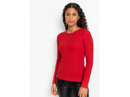 B.P.C czerwona bluzka z ozdobnym dekoltem r.40/42