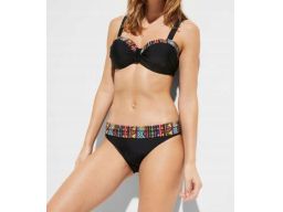 B.P.C bikini na fiszbinach usztywniane czarne ze wzorkiem 42 (80D).