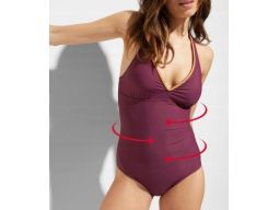 B.P.C kostium kąpielowy lekko modelujący ekskluzywny bordo 40.