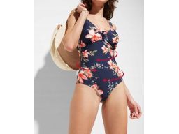 B.P.C kostium jednoczęściowy granatowy w kwiaty r.48 95C