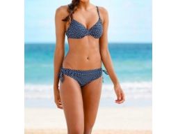 B.P.C bikini granatowe w białe groszki r.38 75F