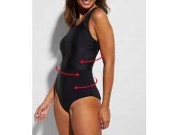 B.P.C Kostium kąpielowy modelujący czarny z siateczką r.42