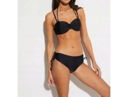 B.P.C bikini czarne ze srebrnymi koralikami z figami r.38 (75B)