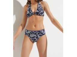 B.P.C bikini z wiązaniem na szyi granatowe we wzory r.42