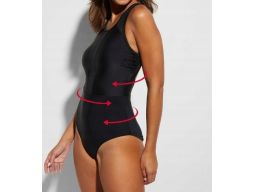 B.P.C kostium kąpielowy modelujący czarny z siateczką r.38