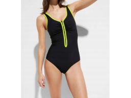 B.P.C kostium jednoczęściowy czarny z neonowym wykończeniem r.36