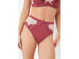 B.P.C. majtki z wysokim stanem koronkowe bordowo-beżowe 40/42.