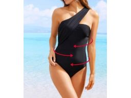 B.P.C modelujący kostium kąpielowy czarny na jedno ramię 38