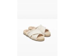 B.P.C klapki espadryle naturalny beż materiałowe r.40