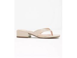 B.P.C klapki japonki beżowe na klocku eko skóra r.40