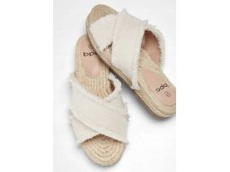 B.P.C klapki naturalny beż materiałowe r.41