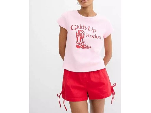 B.P.C t-shirt z nadrukiem różowy r.36/38