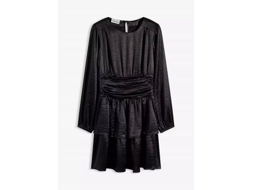 B.P.C sukienka satynowa czarna z falbankami r.40
