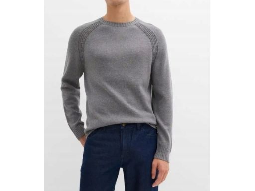 B.P.C sweter dzianinowy męski szary r.XL