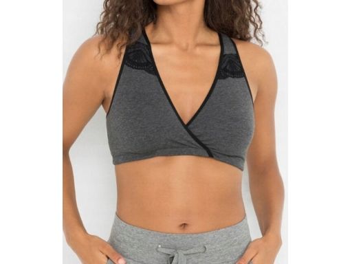 B.P.C biustonosz bustier do karmienia miękki antracytowy top ^48/50