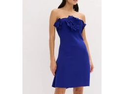 B.P.C sukienka niebieska z kwiatami 3D bandeau r.44