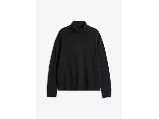 B.P.C sweter dzianinowy męski szary z wywijanym golfem r.M