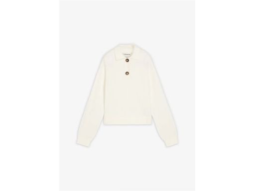 B.P.C sweter śmietankowy z kołnierzykiem na guziki r.48/50