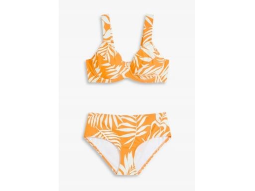 B.P.C bikini pomarańczowo-białe we wzory na fiszbinach minimizer 42 (8
