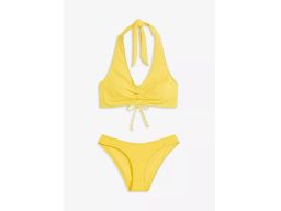 B.P.C bikini żółte z wiązaniem na szyi 36.