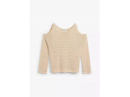 B.P.C beżowy sweter ażurowy z odkrytymi ramionami ^48/50