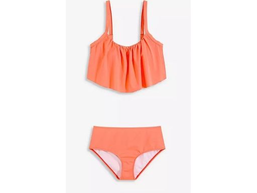 B.P.C bikini bustier z falbaną pomarańczowe neonowe z figami 42.