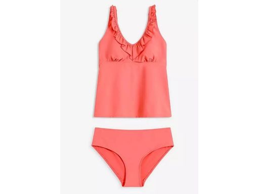 B.P.C tankini koralowe neonowe z falbankami r.44