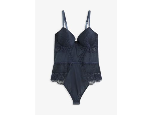 B.P.C. body granatowa czerń ze stringami i koronką 90F.