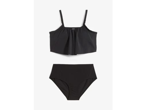 B.P.C bikini bustier asymetryczne czarne z figami z wysokim stanem r.4