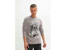 B.P.C t-shirt męski długi rękaw szary z nadrukiem XL
