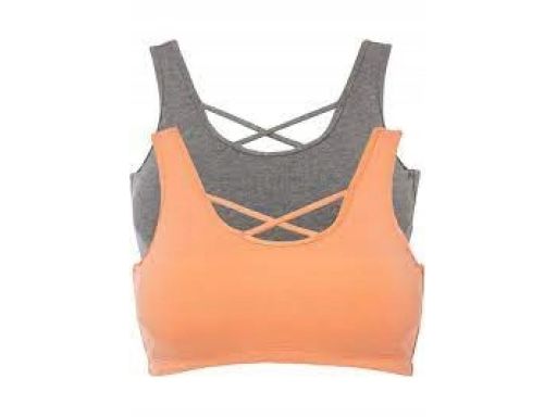 B.P.C 2-pak biustonosz bustier top bawełniany z paskami ^36/38