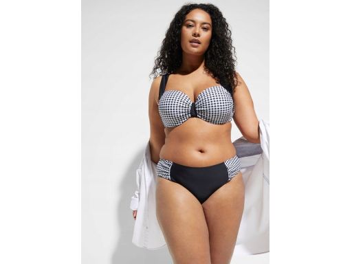 Bikini na fiszbinach usztywniane czarno-białe r.44 (85E)