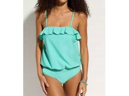 B.P.C turkusowe tankini z falbankÄ… r.46
