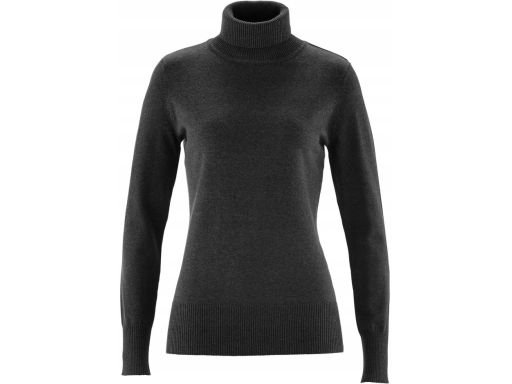 B.P.C sweter z golfem ciemny szary 36/38.