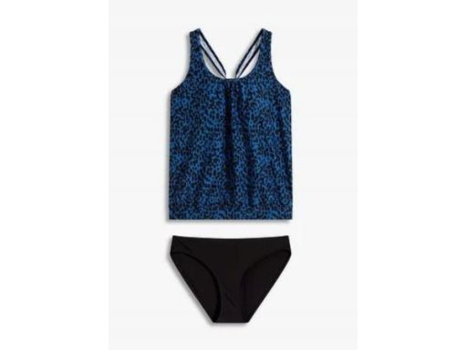 B.P.C tankini granatowo-czarne w cętki z figami 40.