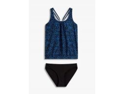 B.P.C tankini granatowo-czarne w cętki z figami 40.