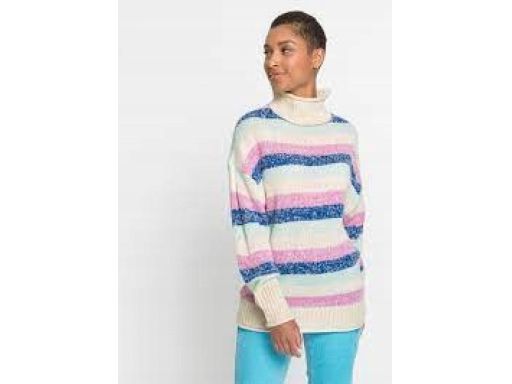 B.P.C sweter w paski damski ze stójką ^48/50