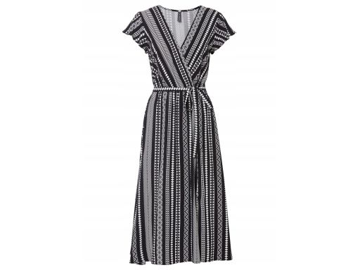 B.P.C sukienka boho midi czarno-biała we wzory r.38
