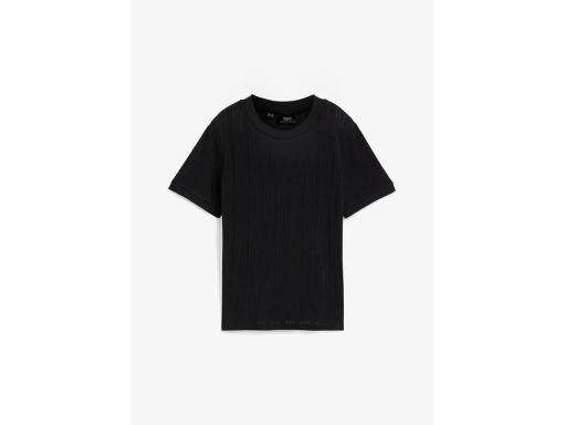 B.P.C t-shirt damski czarny ażurowy haft ^52/54