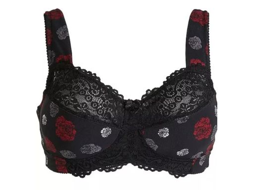 B.P.C biustonosz miękki w kwiaty z koronką r.90E