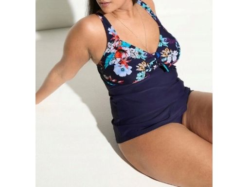 B.P.C top tankini granatowy we wzory r.46