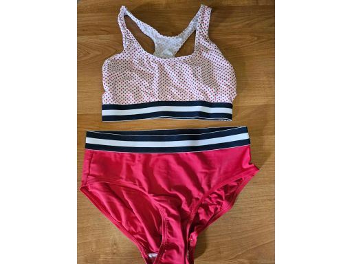 B.P.C czerwone bikini biustonosz bustier w kropeczki 38
