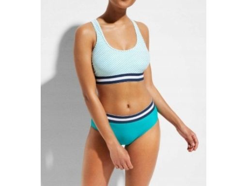 B.P.C zielone bikini biustonosz bustier w kropeczki 36