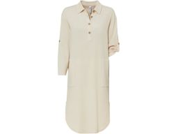 B.P.C beżowa sukienka shirtowa midi z krepy r.40/42