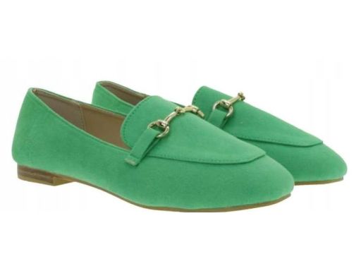 B.P.C mokasyny damskie loafersy zielone r.38