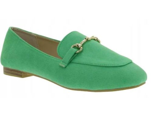 B.P.C mokasyny damskie loafersy zielone r.38