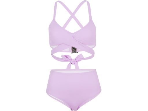 B.P.C bikini bustier wiązane liliowe z figami 46