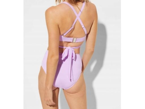 B.P.C bikini bustier wiązane liliowe z figami 46