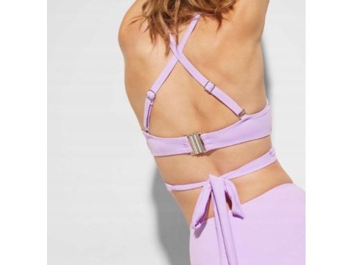 B.P.C bikini bustier wiązane liliowe z figami 46